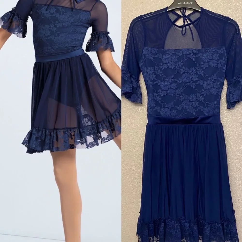 Weissman dance costume lyrical navy blue Every Breath You Take 12504 child LC/MC